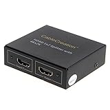 CableCreation Mini HDMI Splitter 1 x 2 withフル3dと4 kx2 K、ウルトラHD 1 x 2 Splitterブラック
