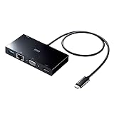 サンワサプライ アウトレット ドッキングステーション USB Type-C ハブ USB3.2/LAN/VGA/HDMI ケーブル長50cm 小型 テレワーク USB-3TCH30BK