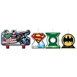 ヴィアライト(VIARITE) ジャスティスリーグ、ケーキキャンドルセット、お誕生日、パーティーグッズ、4個入り