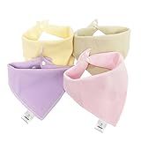 MICHLEY三角よだれかけ柔らかいコット赤ちゃんビブ食事用スナップ出産のお祝いギフト女の赤ちゃん