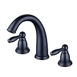 beeleeデッキマウント3つ穴ダブルハンドルWidespreadバスルームシンク蛇口