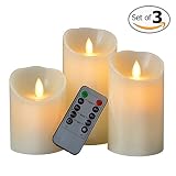 Mlife Flameless Candles (バッテリーキャンドルwith 10キーリモート、リアルワックスLEDティーライト、リアルなダンスFlame、最適なVotive、記念日、結婚式、パーテ