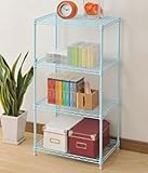 山善(YAMAZEN) メタルシェルフ(幅45 奥行30)4段 ソーダブルー MS-90434JGB(SBL)