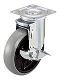 ワコー エアーキャスター(自在車ストッパー付) 125mm ウレタン車 AHG125GUDS