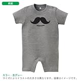 BabyChips シンプルな髭(名入れ半袖ベビーロンパース) 80 杢グレー