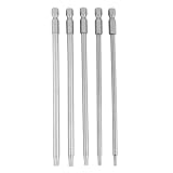Yosoo トルクスドライバー 5本 150mm 1/4"六角シャンク T10-T30磁気防犯スター BSTスクリュード ライバビットキット トルクス星ネジ用ビットセット