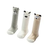 Amberetech ベビー 幼児用 純綿靴下 赤ちゃんソックス 保温 春秋 ベビー キッズ 赤ちゃん 新生児 お祝い 出産 ムール用 柔らかい 滑り止め付き快適　可愛い漫画靴下 高い筒　保温性に優れ