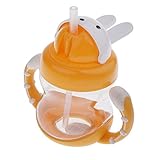 Baosity 全３色　カップ　赤ちゃん　ハンドル　ストロー　可愛い - イエロー