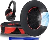 SOULWIT 冷却ジェル パッド イヤーパッド for Sony WH-1000XM3 (WH1000XM3) 用 オーバーイヤーヘッドフォン 交換パッド 高密度フォーム 互換性 ヘッドパッド 冷感 厚手パッド (レッドストーム)