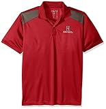 NCAA Harvard CrimsonメンズCTRロゴポロシャツ、ミディアム、クリムゾン/チャコール