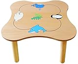 北欧風木製テーブル (海の生き物)