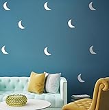 壁ステッカー、Muxika DIY寝室リビングルーム子供の部屋クリエイティブCrescent Moon取り外し可能な壁ステッカー One Size シルバー MU-66