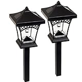 GreenLighting Melbourne LED Solar Path Lights (Black, 2 Pack) [並行輸入品]