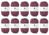 原ウール knitworm 毛糸 10玉セット Melange L メランジ極太 極太 30g(45m) ウール60％ アクリル40％ (20.プラム)