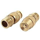 uxcell ミストシャワー エコ　散水　ゴールドトーン　20mmスレッド　灌漑　芝生　調整可能　2個