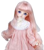 1/8 1/6 1/4 1/3 ドール用ウィッグ ストレート ロング シルバーグレー 人形用ウィッグBJD SD用 髪 耐熱 180℃ 高温ウィッグ (1/4 ドール, ピンク)
