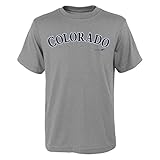 MLB Colorado RockiesユースBoys 8 – 20 Wordmark tee-m ( 10 – 12 )、ヘザーグレー