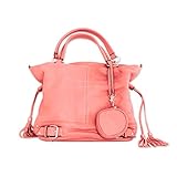【ピンクバッグ】【本革バッグ】通勤バッグで抜群 2wayバッグ/マザーズバッグ (PeachPink)