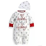Puseky Newborn Baby Kids Star Romper Jumpsuit+Hat Long Sleeve Clothes Outfit Set (12~18 Months) by p