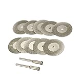 Flameer 12点セット　 ダイヤモンドカッティングディスク　回転式　研磨カッター　全13サイズ　穴付き/なし　ロータリー工具　ミニルーター　グラインダー　　 - 穴なし20mm