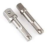 ハンマードリル用SDSプラスアダプターシリーズ 　SDSプラスソケットアダプター  四角　 3/8" x 長60mm　1/2" x 長60mm　２本セット