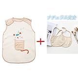 【爱莉セレクトショップ】 ベビー　キッズ　猫柄　スリーパー　オーガニックコットン　柔らか　パジャマ　寝袋　2サイズ選択可能　0~6歳　夏用　薄手　 (L)