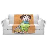 ブランケットウルトラソフトFuzzy 4サイズ！DIANOCHEデザインからby Marley Ungaro Tanジャックラッセル犬ホームDecor Unique Designer芸術的スタイリッシ
