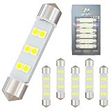 WiseShine DC 12V 44mm 578 LED バルブライト 超高輝度 6000K ホワイト 211-2 212-2 LEDマップ電球 車用 ライト 読書灯 マップライト(6個)