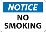 NMC N166RD OSHA Sign Legend NOTICE - NO SMOKING 28 Length x 20 Height Rigid Plastic Black/Blue on Wh