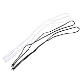 Kloud City 1Pair Black and 1Pair White Color Knotted Stretchable Elastic Shoulder Neck Strap for Gir