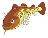 Wallmonkeys Cartoon Cod Peel and Stick Wall Decals WM359271 (18 in W x 14 in H) [並行輸入品]