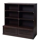 アビライト 日本製(大川家具) 天然木 引出付 多目的フリーボード 幅100 ロータイプ ブラウン 3212