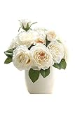 Lumierechat バラ 薔薇 ローズ ブーケ ミニブーケ 造花 シルクフラワー シルク ウェディング 結婚式 ウェディングブーケ 花嫁 a-8286 (ホワイト, 1束)