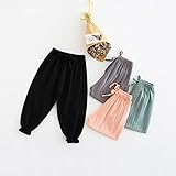 児童の夏防蚊パンツ　夏服　2017韓版新型　赤ちゃん　麻綿9分のズボン　女の子　男の子　ニッカー　ニッカボッカ　80-130cm (80, オレンジ)