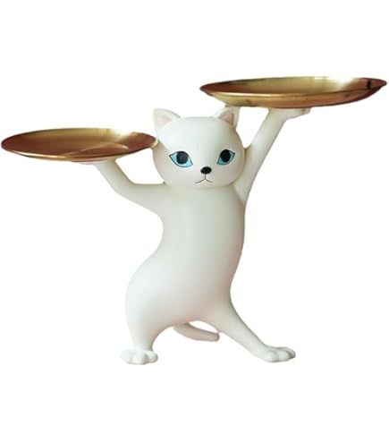 Amazon.co.jp: 皿を捧げるネコ ねこ 猫ちゃん キー収納 金属 樹脂製品