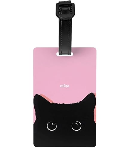 Amazon.co.jp: Akiraki ネームタグ 荷物タグ かわいい ねこ 猫柄