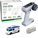 LDARC 1:64スケール ミニRCレーシングカー RTR 2.4GHZ ホビーグレードリモートコントロール車両モデル RGB照明付き DIY交換可能なボディシェル付き(青)