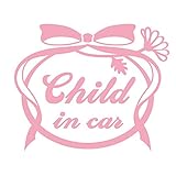 imoninn CHILD in car ステッカー　【シンプル版】　No.29　お花リボン　（ピンク色）