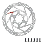 DYISLAND 140mm 160mm 180mm バイクディスクブレーキローター ボルト6本、自転車ブレーキローター、真空コーティング技術、センターホール距離44mm、MTBマウンテンロードバイクBMX用(1個、140mm)