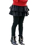 (リュエフ)Rueff スカンツ おしゃれ 可愛い お出かけ 柔らか 綿素材 キッズ レギンス スカートガールズ 保温 防寒 防風 通園 通学 necy194 (110cmbk)