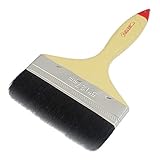SODIAL(R) 5"ワイドレッドティップウッドハンドルブラックナイロンフィラメントオイルペイントペインターブラシ
