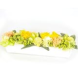 プリザーブドフラワー 花花 ベリンダ レクタングル 枯れないお花 お祝い プチギフト プレゼント (イエロー)