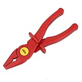 uxcell 絶縁フラットノーズプライヤー　プラスチック製レッド　 1000V VDE 200mm長さ