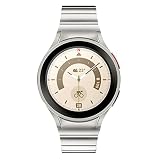 LDFAS Samsung Galaxy Watch 7/6 Classic 43mm 47mm/5 Pro 45mmバンド 20mmチタンメタルウォッチストラップ カーブバックル付き Galaxy Watch 7/6/5/4 40mm/44mmバンドに対応 シルバーグレー