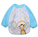 【SEBLES】 ベビー キッズ キュート エプロン マジック テープ 防水 食べはじめ 0歳 ～ 3歳 全9種類 サイズ 100cm クロスセット (さる,100)