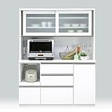 モダン 幅140cm オープンダイニングボード ホワイト 完成品