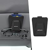 GR スープラ 専用 車用 メガネホルダー GR Supra 専用ロゴ 薄型 サングラスホルダー GR スープラ 80系 DB系 SZ-R グレード 適用 片手使用 車 カード 駐車券 ホルダー 取付簡単 眼鏡クリップ 車用収納 マグネット式 レザー製 サンバイザー取付 多機能(ブラック,GR スープラ 専用)