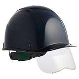 住ベテクノプラスチック ヘルメットSAX2シリーズ 電気用対応・透明ひさし・シールド面付・エアシートライナー付・ネイビー/スモーク SAX2S-A-NE-S