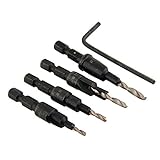 Tiptiper 4分割カウンターシンクドリル ドリルビットセット クイックチェンジ六角シャンクねじ クイックチェンジ