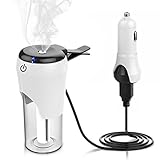 車用加湿器 allimity 気化式 小型空気清浄機 卓上加湿器 USBカーチャージャー付き 急速充電 USBポート2個 USB充電式 低騒音 エアコン吹き出し口取り付け 空焚き防止 室内、屋外、旅行